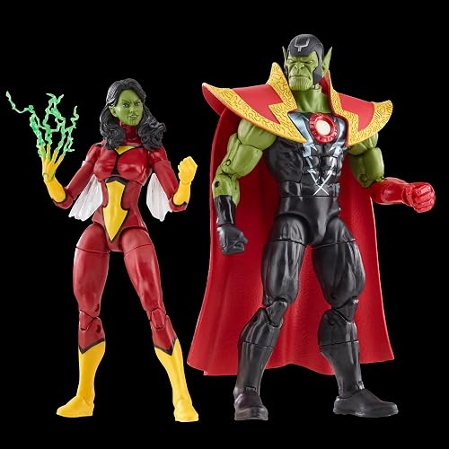 Hasbro Marvel Legends Series Skrull Queen y Super-Skrull | Marvel Legends Avengers Figura de acción de 6 pulgadas, paquete de 2 – Skrull Queen y Super-Skrull