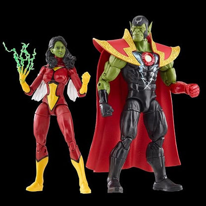 Hasbro Marvel Legends Series Skrull Queen y Super-Skrull | Marvel Legends Avengers Figura de acción de 6 pulgadas, paquete de 2 – Skrull Queen y Super-Skrull