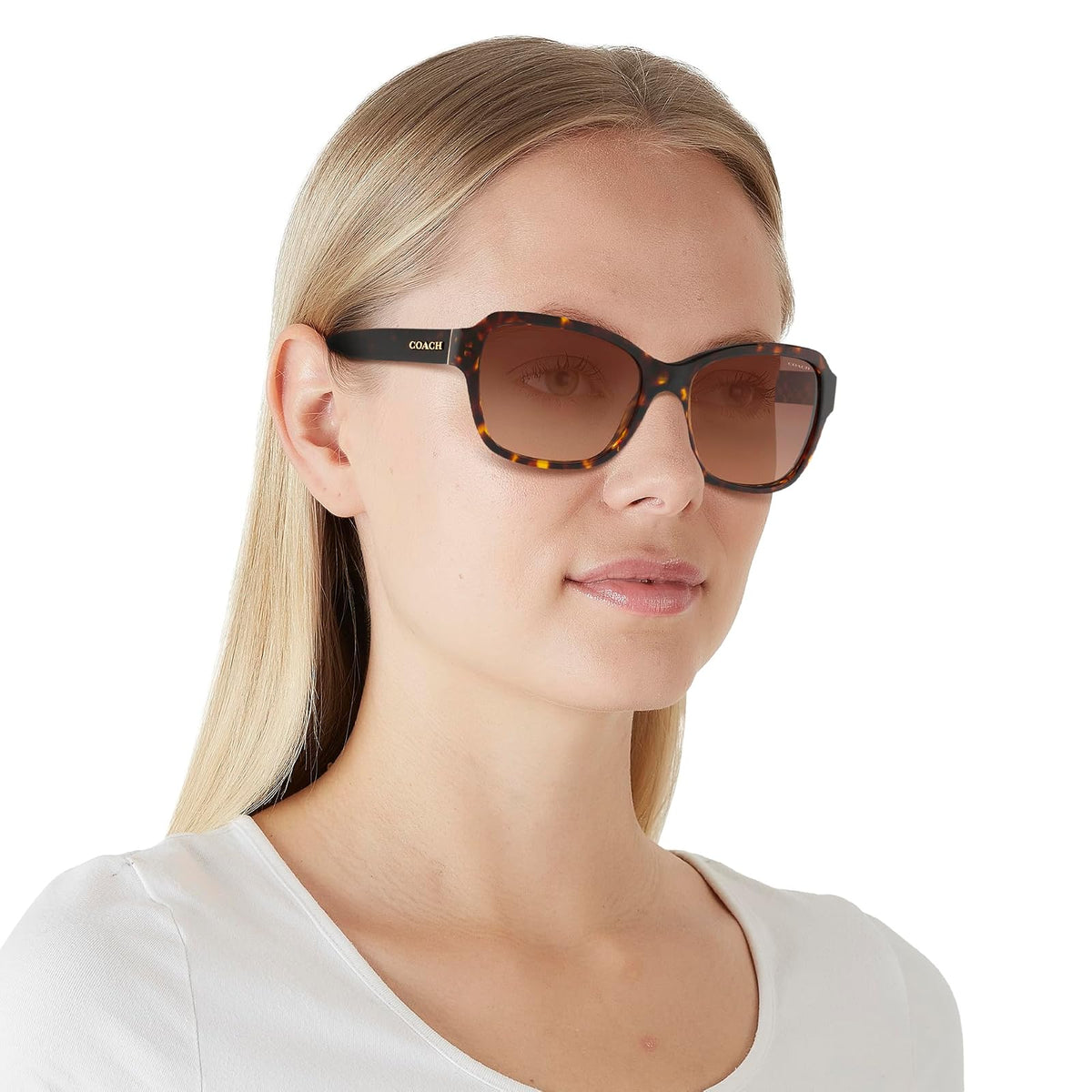 Coach HC8232 para mujer, L1010 Dark Tortoise Brown Grad, Estandar