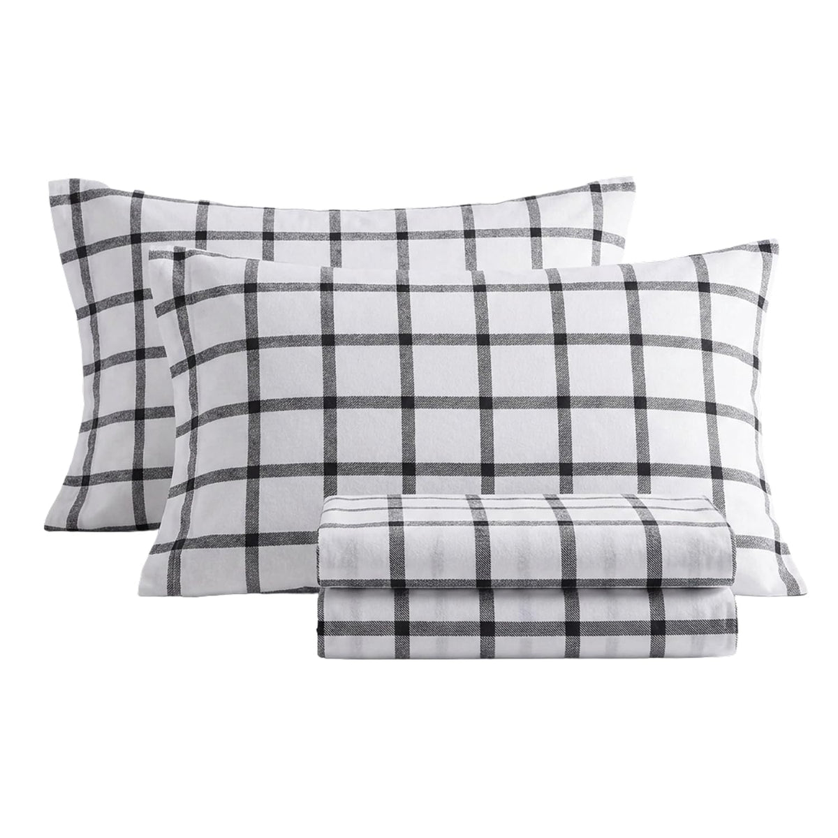 Eddie Bauer - Juego de sábanas matrimoniales, Ropa de Cama de Franela de algodón cálido y Transpirable con Bolsillos Profundos, Cepillado para Mayor suavidad, acogedora decoración del hogar,