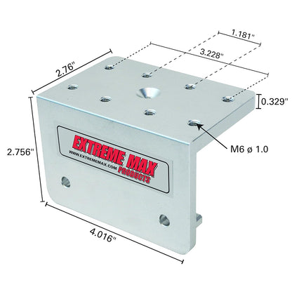 Extreme Max 3005.4405 Base Deslizante de Aluminio de 90° para Sistemas de Pista Lund Sport