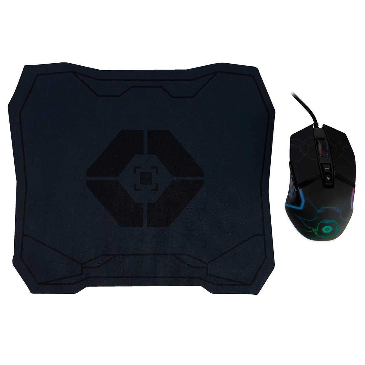PERFECTCHOICE Kit Gamer con Mouse Alámbrico USB Luz RGB y Tapete para Mouse Arca V-930686 VORTRED
