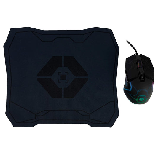 PERFECTCHOICE Kit Gamer con Mouse Alámbrico USB Luz RGB y Tapete para Mouse Arca V-930686 VORTRED