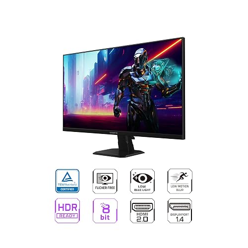 GIGABYTE - GS27QA SA - Monitor IPS Gaming de 27 Pulgadas - QHD 2560x1440-180Hz - MPRT de 1 ms - AMD FreeSync - HDMI, DP - Negro