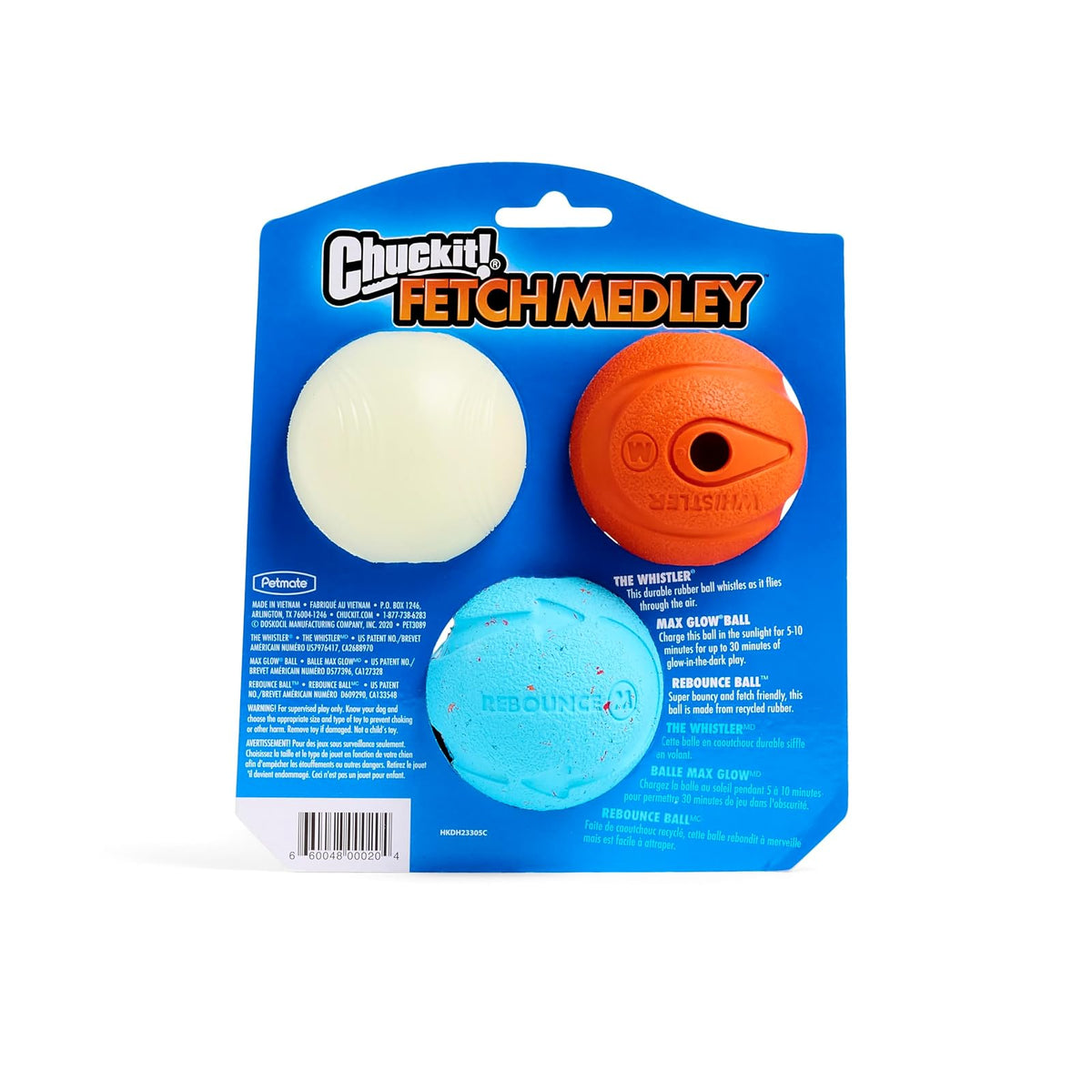Chuckit! Fetch Medley - Pelotas de Golf (3 Unidades), Multicolor, Medium, 2.5-Inch, 3-Pack