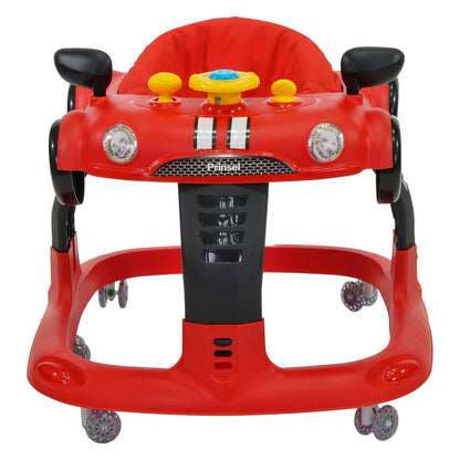 PRINSEL | Andadera Auto Boy LX para bebés Roja, Tablero Didáctico y Luces