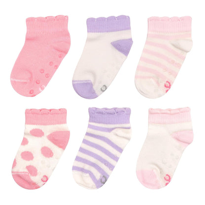 Baby Creysi Calcetines de Fantasía para Bebé Niña, Paquete de 6, Algodón - 12 Meses - Rosado