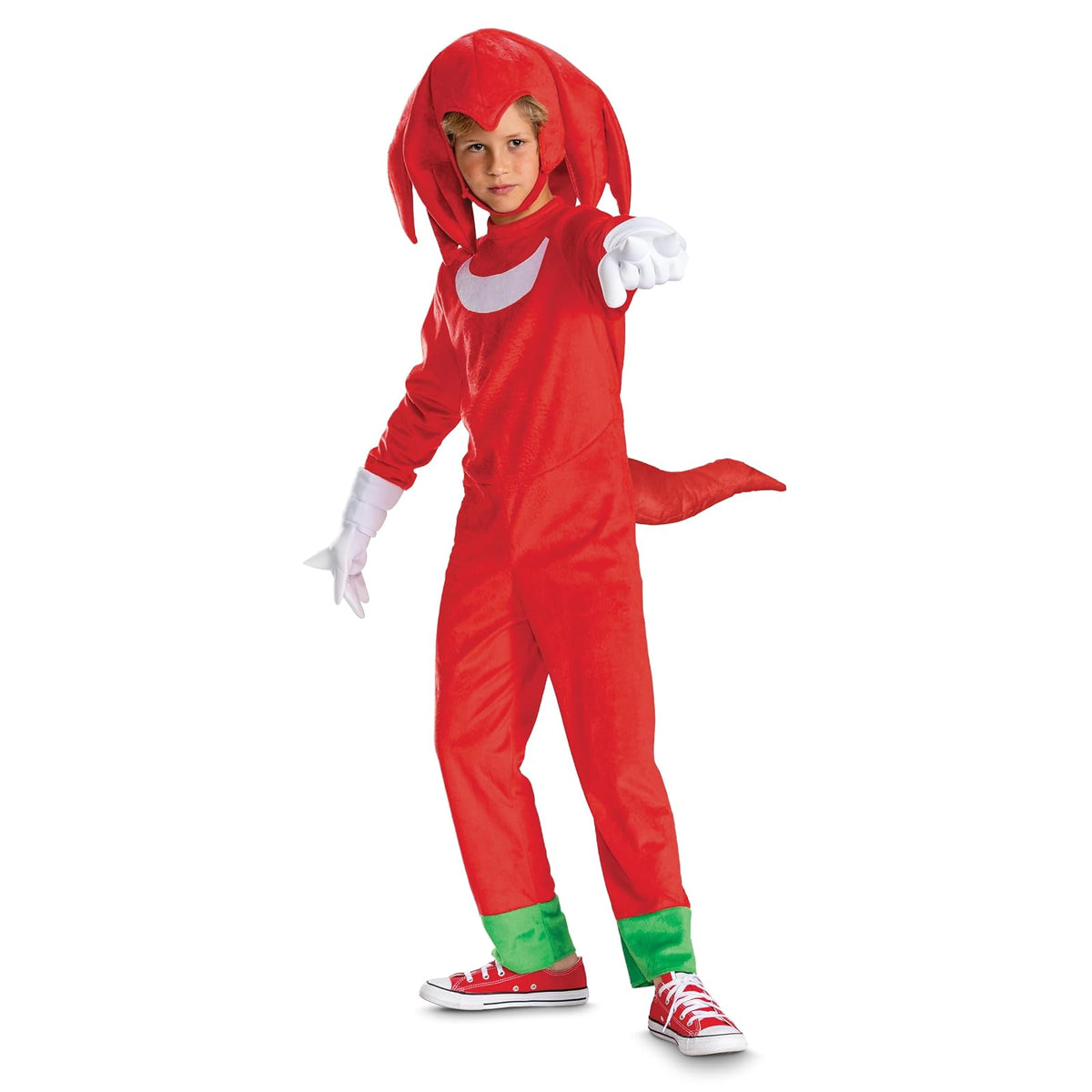 Disguise - Disfraz de Sonic Knuckles de lujo para niños, disfraz oficial de Sonic Movie 3 con tocado y guantes, tamaño infantil (7-8)