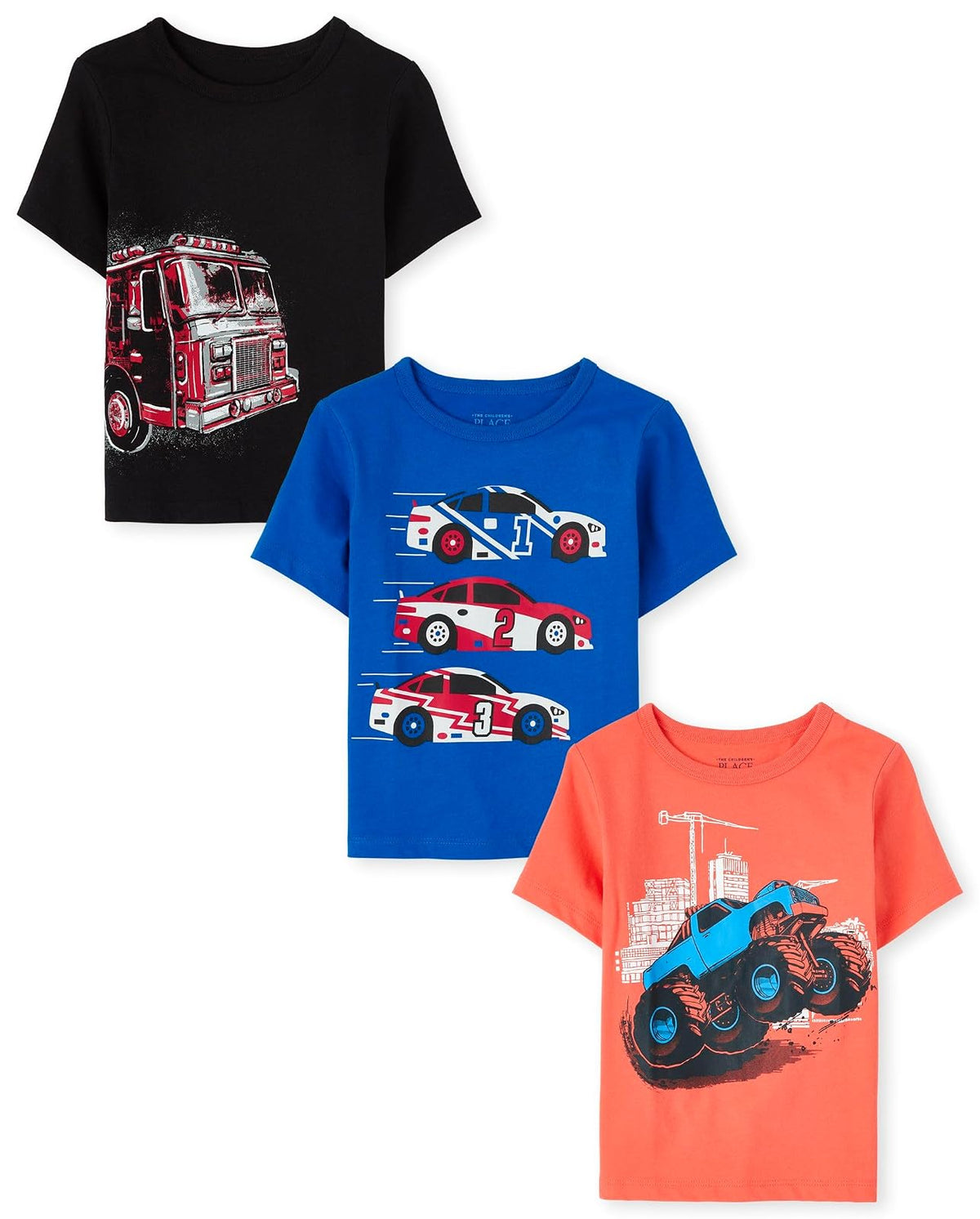 The Children's Place Paquete de 3 Camisetas de Transporte para bebés y niños pequeños Camiseta para bebés niños