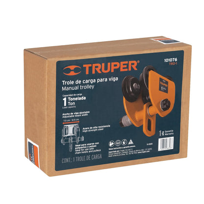 Truper TRO-1, Trole de Carga 1 tonelada para Vigas IPS e IPR, Ajustable