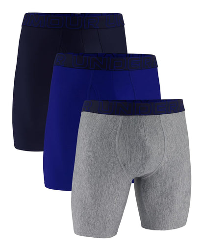 Under Armour Multi-Pack Performance Tech Long-Leg Boxer Brief, 9" Inseam, All-Day Comfort Ropa Interior de Hombres Hombre - XL - Royal Solid Paquete de 3