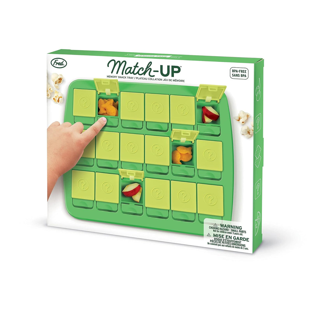 Genuine Fred, Match UP Bandeja de Aperitivos con Memoria, Color Verde, para Viajes, Mide 10 x 8.7 Pulgadas