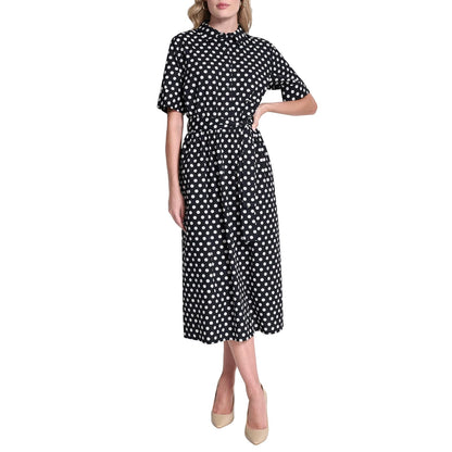 DKNY Vestido Envolvente sin Mangas con Logotipo para Mujer - Spring Navy - Ivory - 4