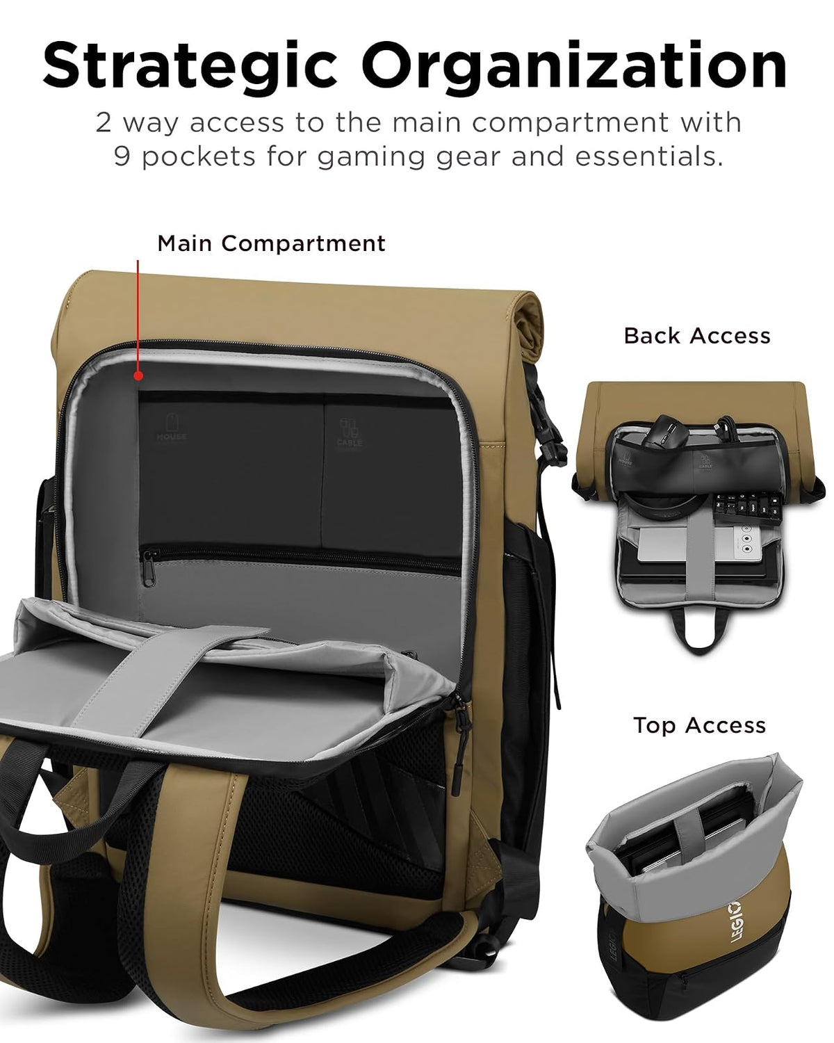 Lenovo Legion Gaming Backpacks GB700, Recon, Armored, Active, GB400, GB900