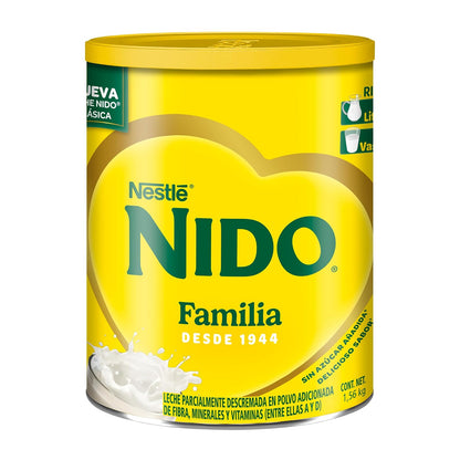 Nido Familia Leche Parcialmente Descremada en Polvo Adicionada con Fibra Lata de 1.56 kg