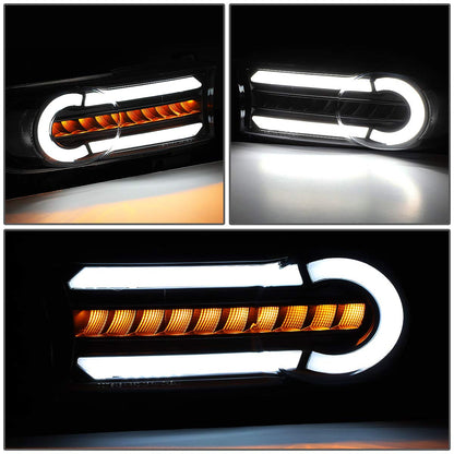 DNA Motoring BL-LB-FJC07-BK-CL1 LED DRL + Señal Giro Secuencial Luces Parachoques Delantero Esquina Negro