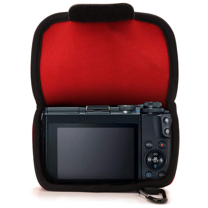 MegaGear MG1157 Estuche de cámara Ultra Ligero, de Neopreno Compatible con Canon EOS M6 (18-150 mm) - Rojo
