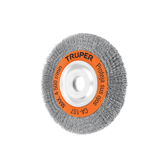 Truper CA-107, Carda alambre ondulado, 8 x 3/4" para esmeril