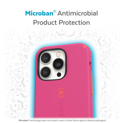 Speck - Funda para iPhone 14 Pro, Delgada de 6.1 Pulgadas, con protección contra caídas, Resistente a los arañazos, Tacto Suave, Rosa Digital/Rojo energético