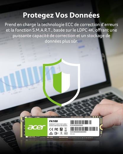 Acer Unidad SSD FA100 1TB M.2 NVME3000MB/S (BL.9BWWA.120)