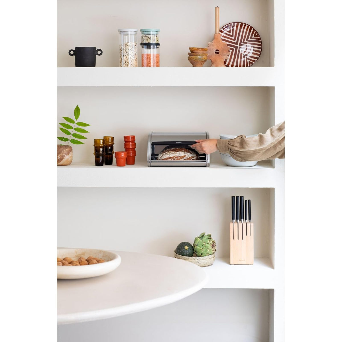 Brabantia 339585 Panera con Tapa Deslizante, Acero Brillante