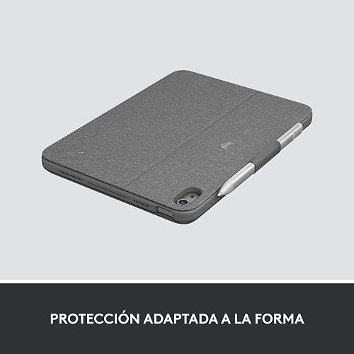Logitech Combo Touch Funda con Teclado extraíble para iPad 10.° generación con trackpad preciso y Grande, Teclado retroiluminado y tecnología Smart Connector - Gris