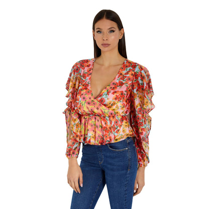 LS SASKIKA DRAPY TOP GUESS, MULTICOLOR, XL