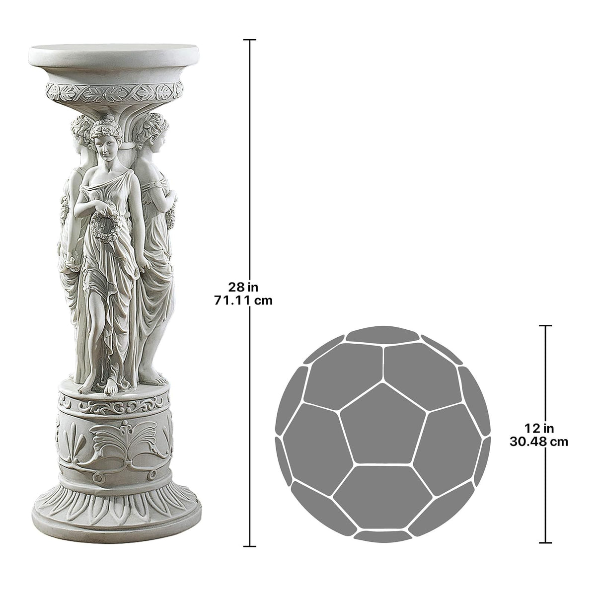 Design Toscano KY992 Chatsworth Manor - Soporte de Planta de Columna de Pedestal neoclásico, 28 Pulgadas, Piedra Antigua