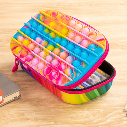 ZIPIT POP - Caja de lápices para niñas, juguete para la ansiedad, estuche sensorial de silicona para presionar, estuche para lápices de gran capacidad (arco iris)