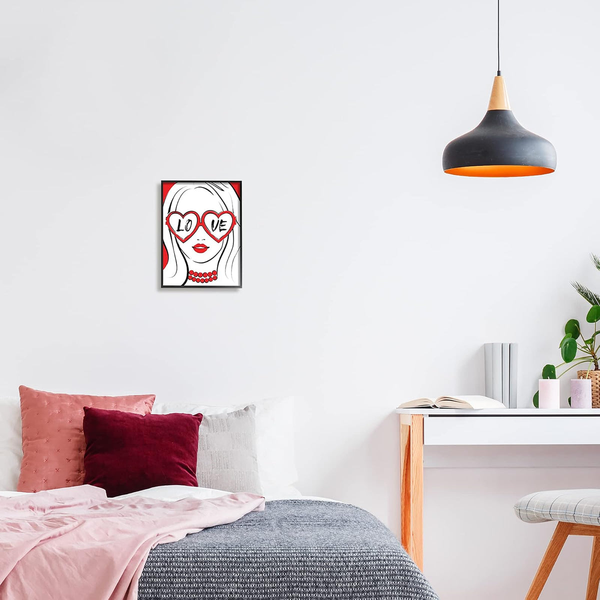 Stupell Industries Martina Pavlova - anteojos de sol de corazón de moda para mujer, diseño moderno