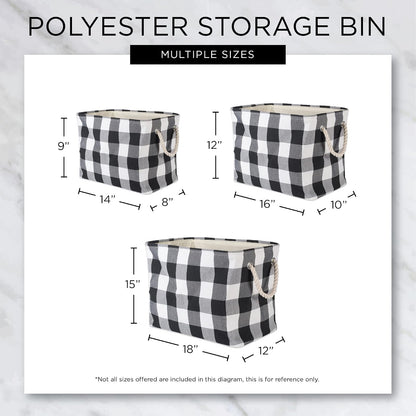 DII Collapsible Polyester Storage Basket or Bin with Durable Cotton Handles, Home Organizer Solution for Office, Bedroom, Closet, Toys, & Laundry (Large – 18x12x15"), Gold Chevron