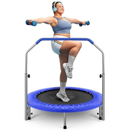 SereneLife Portable & Foldable Trampoline - 36" In-Home Mini Rebounder, Fitness Body Exercise - Updated Version - SLSPT365