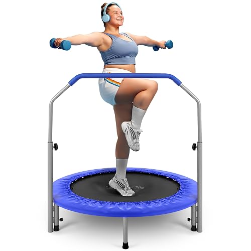 SereneLife Portable & Foldable Trampoline - 36" In-Home Mini Rebounder, Fitness Body Exercise - Updated Version - SLSPT365