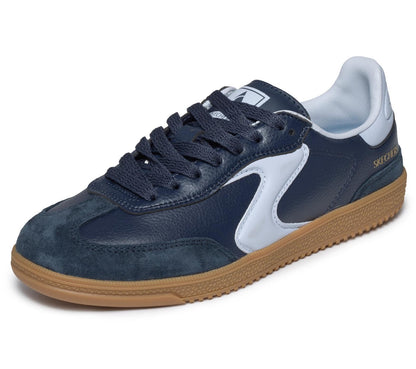Skechers Hotshot-Kickoff Tenis Estilo Cancha para Mujer - 22.0 cm - Azul Marino - Azul Claro