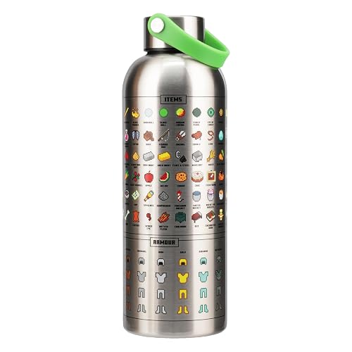 Paladone Minecraft Metal Water Bottle | Officially Licensed Gaming Merchandise