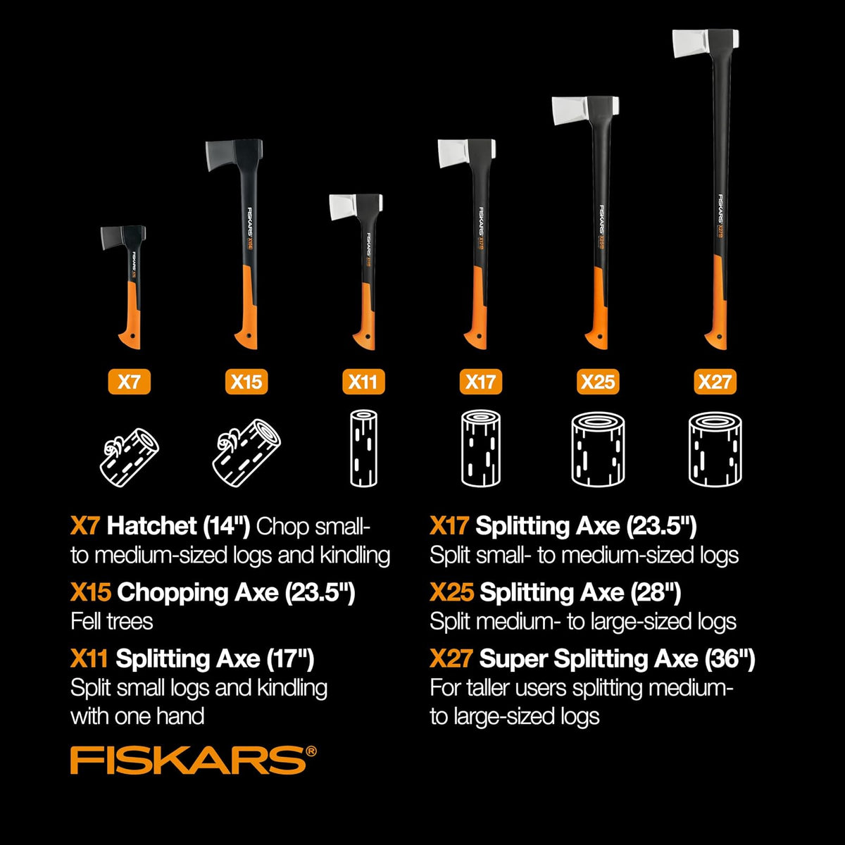 Fiskars X27 Super Hacha División 36 Pulgadas Acero Forjado