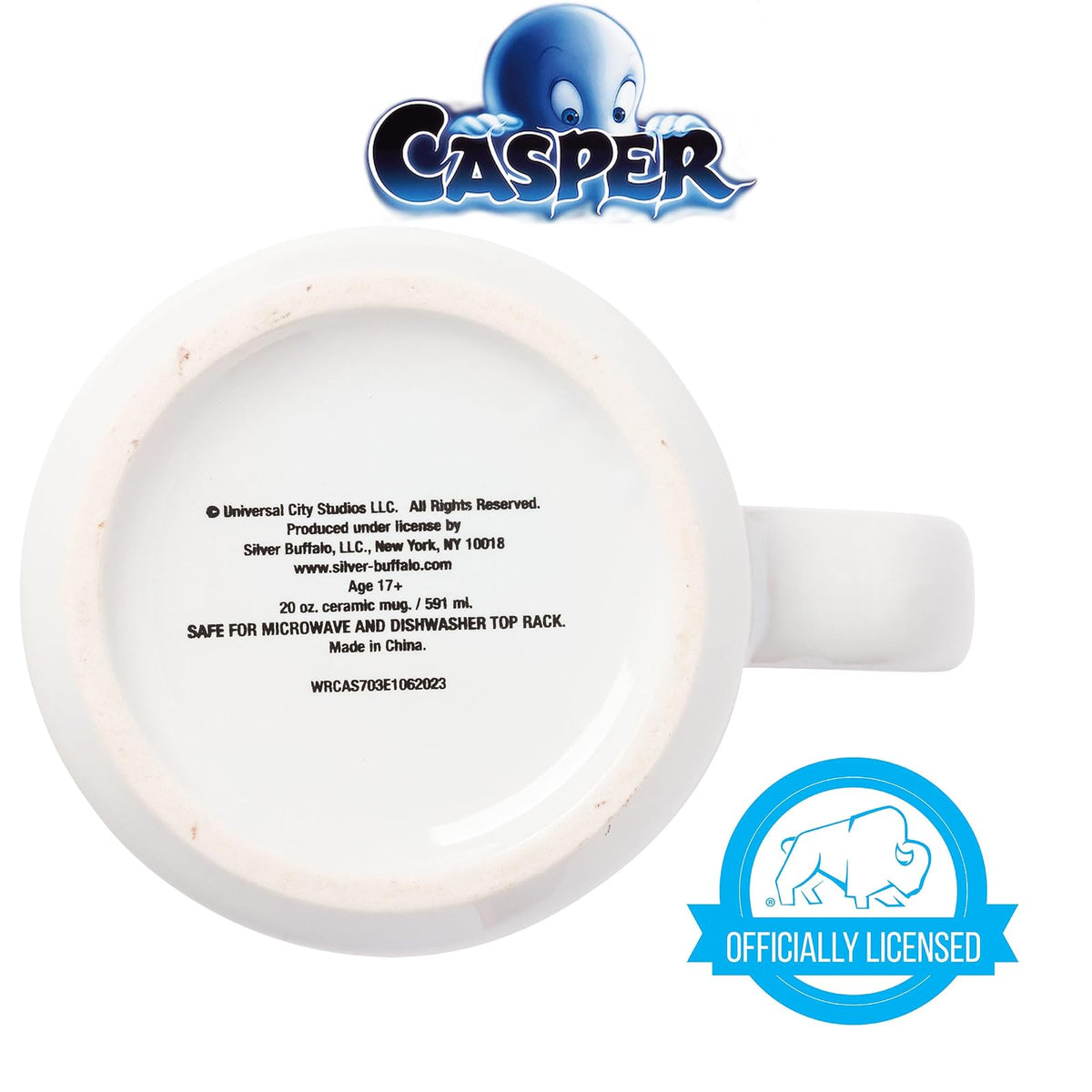 Silver Buffalo Casper The Friendly Ghost - Taza de cerámica, 20 onzas
