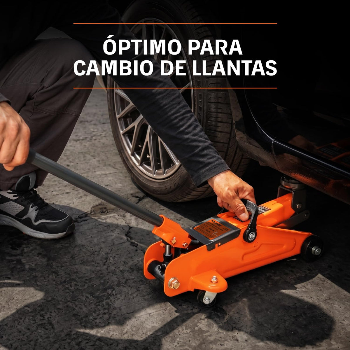 TRUPER Gato de Patín 2 t, Naranja y Negro
