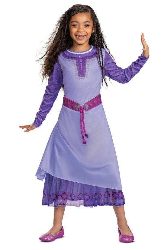 Disfraz de Asha, disfraz oficial de Disney Wish para niños con cinturón adjunto, talla M (7-8)