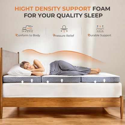 Sweetnight - Colchón Plegable Tri de 4 Pulgadas con una Funda Plegable y Lavable, tamaño Mediano con diseño Antideslizante, Adecuado para Viajes en Caravana, Camping, Invitados (Individual)
