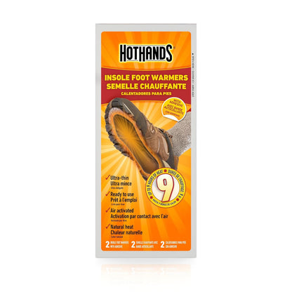 HotHands Calentadores de pies con Plantilla, de Larga duración, Seguros y Naturales, sin Olor, activados por Aire, hasta 9 Horas de Calor, 16 Pares, Color Negro