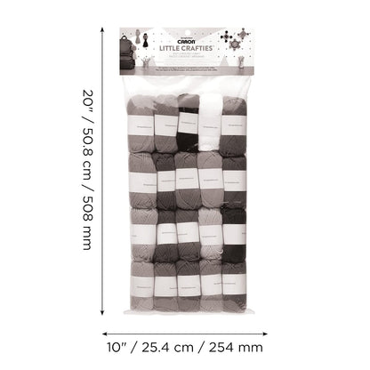 Caron Little Crafties - Paquete múltiple de 20 unidades (paquete de 1) - Proyectos de punto, ganchillo y arte, lavable a máquina y secable - Kit de hilo ligero duradero