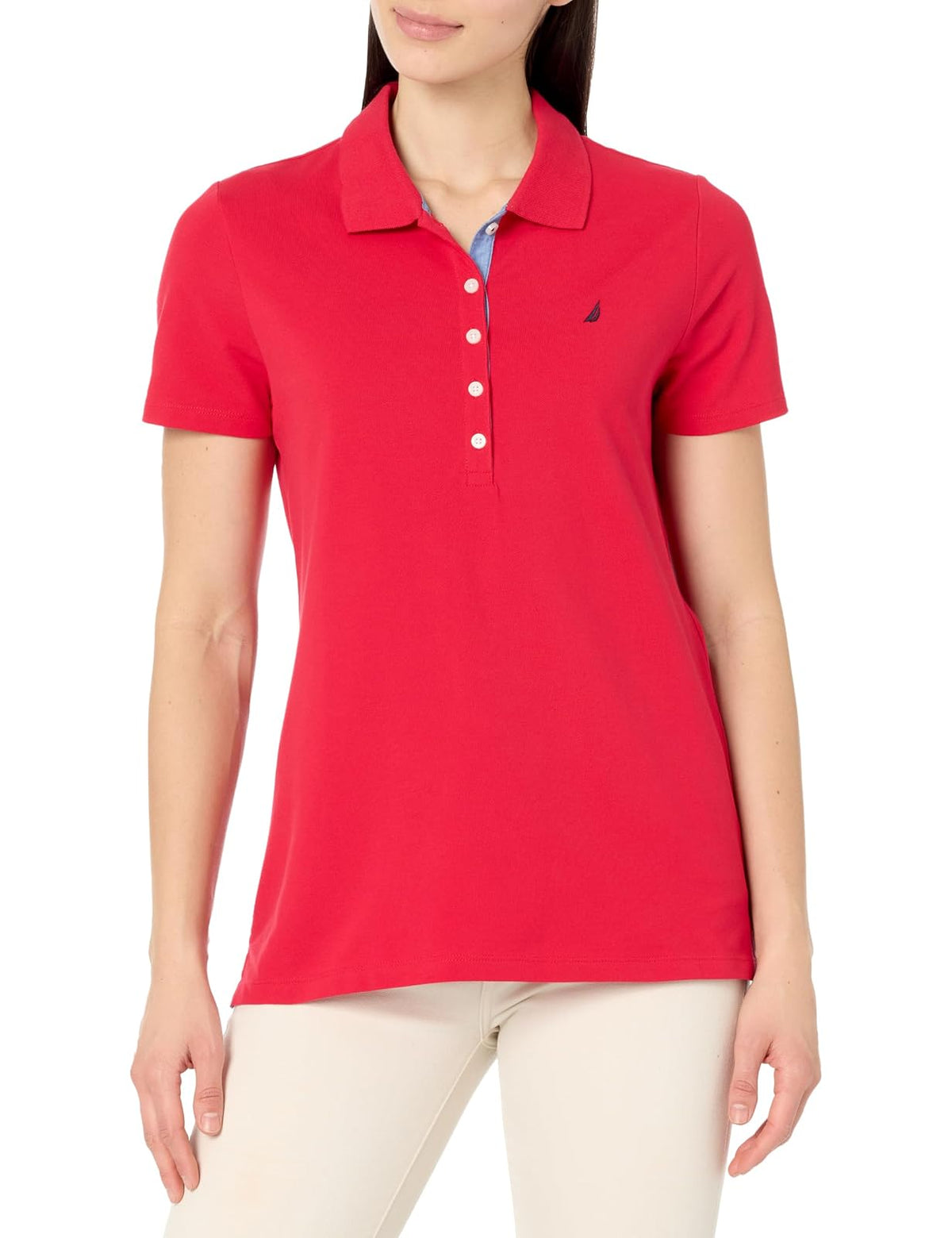 Nautica Polo Manga Corta con Botones Mujer - Regatta Rojo - G