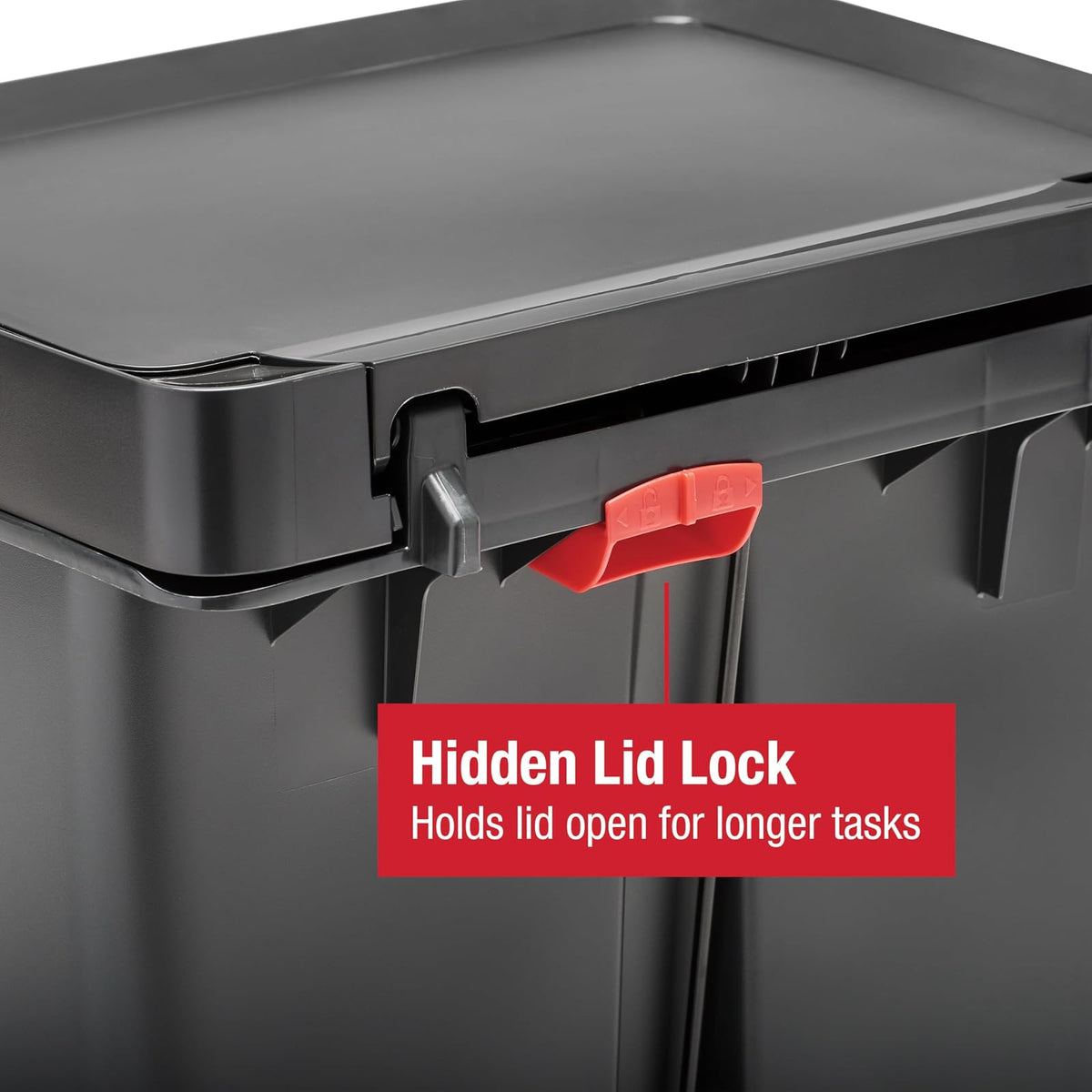 Rubbermaid Premier® Series II – Contenedor con Pedal para Residuos, Bote con Cierre Silencioso y Seguro que Mantiene la Tapa Abierta o Cerrada, Capacidad de hasta 47 L, Gris Carbón 2129978