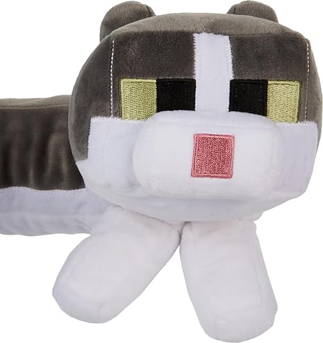 Mattel Minecraft Almohada para El Cuello Purring Sounds | Peluche con sonido, gato de Minecraft, tela de pelo suave