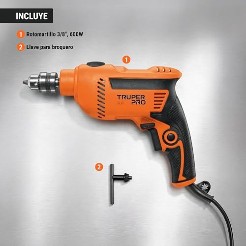 Truper ROTO-3/8A4, Rotomartillo 3/8" 600 W profesional