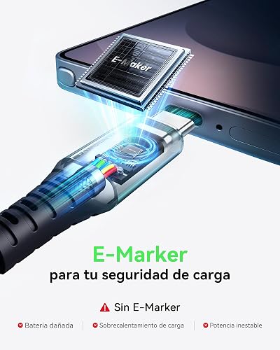 INIU 100W Cable USB C a C, [2m] Cable Tipo C Carga Rápida Nylon Type | 20V 5A Carga Rapida Nylon PD para iPhone 17 16 Pro Max, MacBook iPad, Samsung S26, Pixel Xiaomi Steam Deck PS5