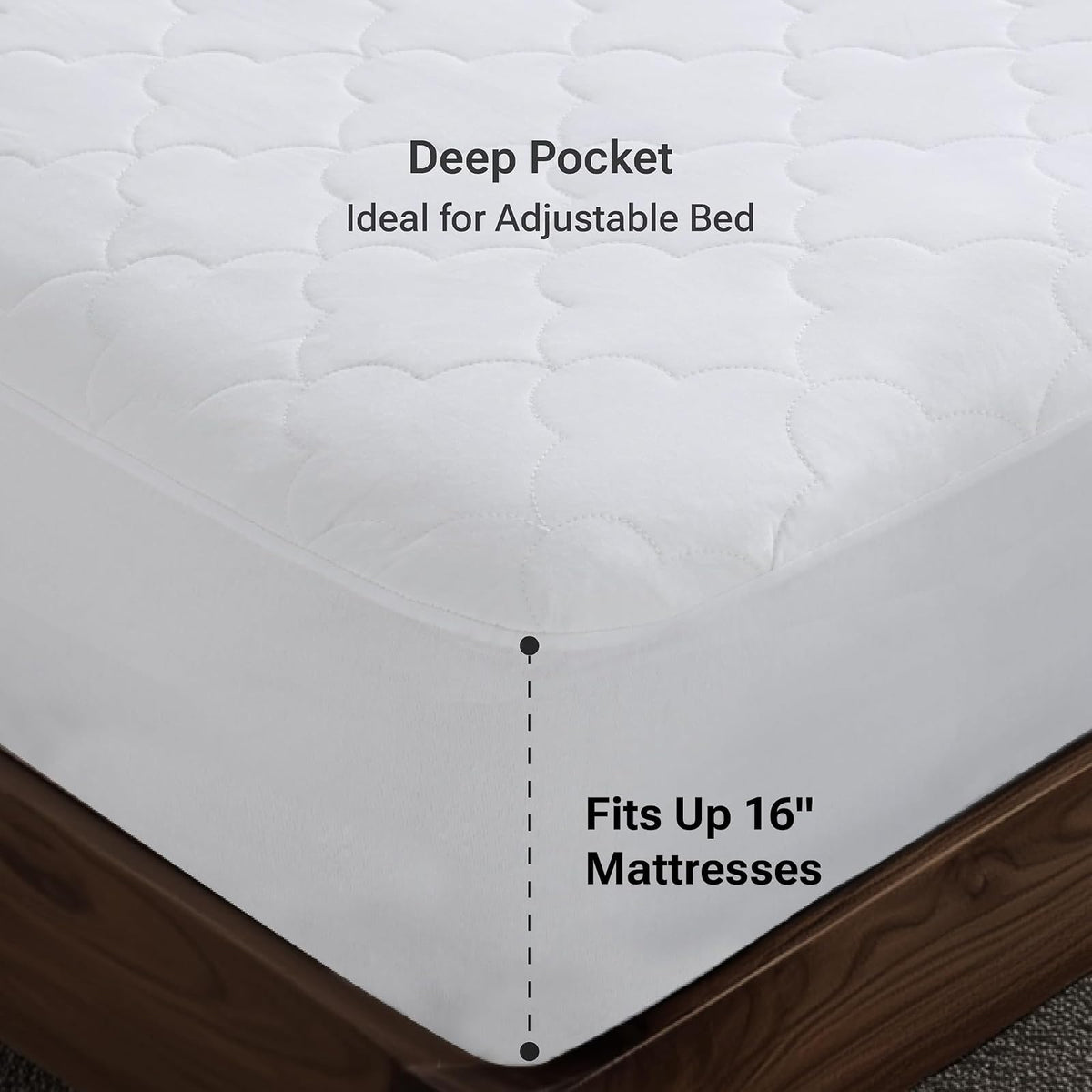 Sleep Philosophy - Cojín de colchón para Cama Individual XL, Protector de colchón de algodón, Funda de Cama Acolchada clásica de Nube, Totalmente Natural, Transpirable, Bolsillo Ajustable para hasta