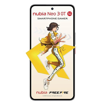 nubia Smartphone Neo 3 GT 5G Amarillo 6.7” 120Hz, 50MP+2MP, 256GB+20 GB RAM(8GB + 12GB Dinámica), Batería 6000mAh, Android 15