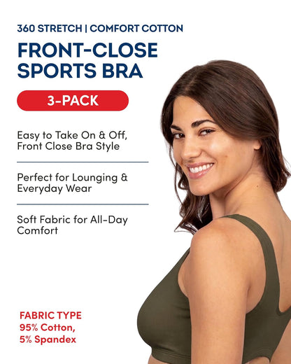 Fruit of The Loom Front Close Builtup Sports Bra Sujetador Deportivo Mujer